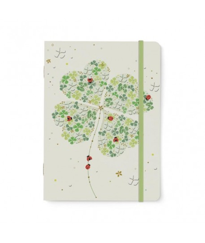 Cuaderno de Notas Trébol de la Suerte – Diseño Natural con Mariquitas